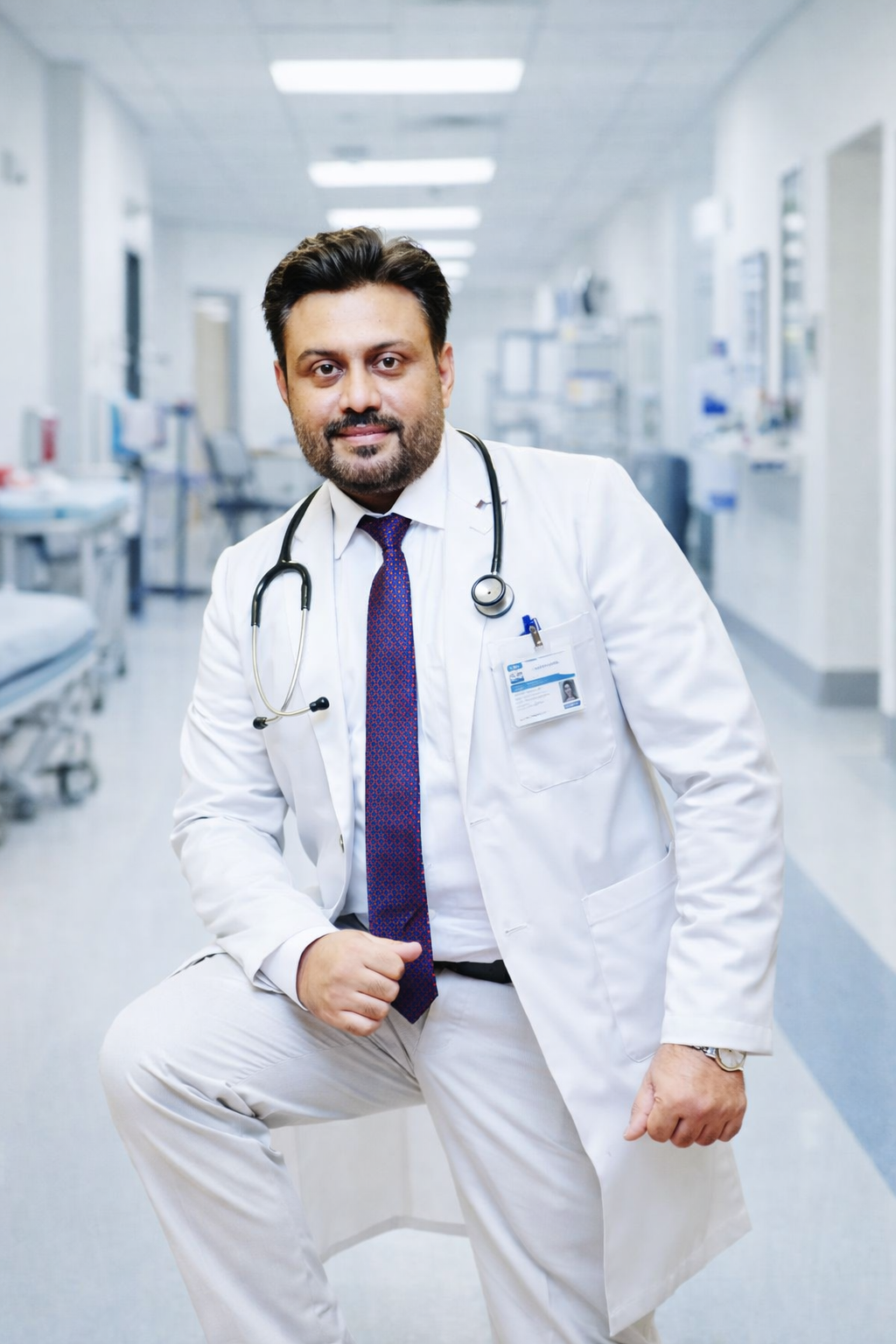 Dr. Bilal Asghar - Professional male doctor in white coat with stethoscope standing confidently in modern medical office - sagar tiwari on Pexels
